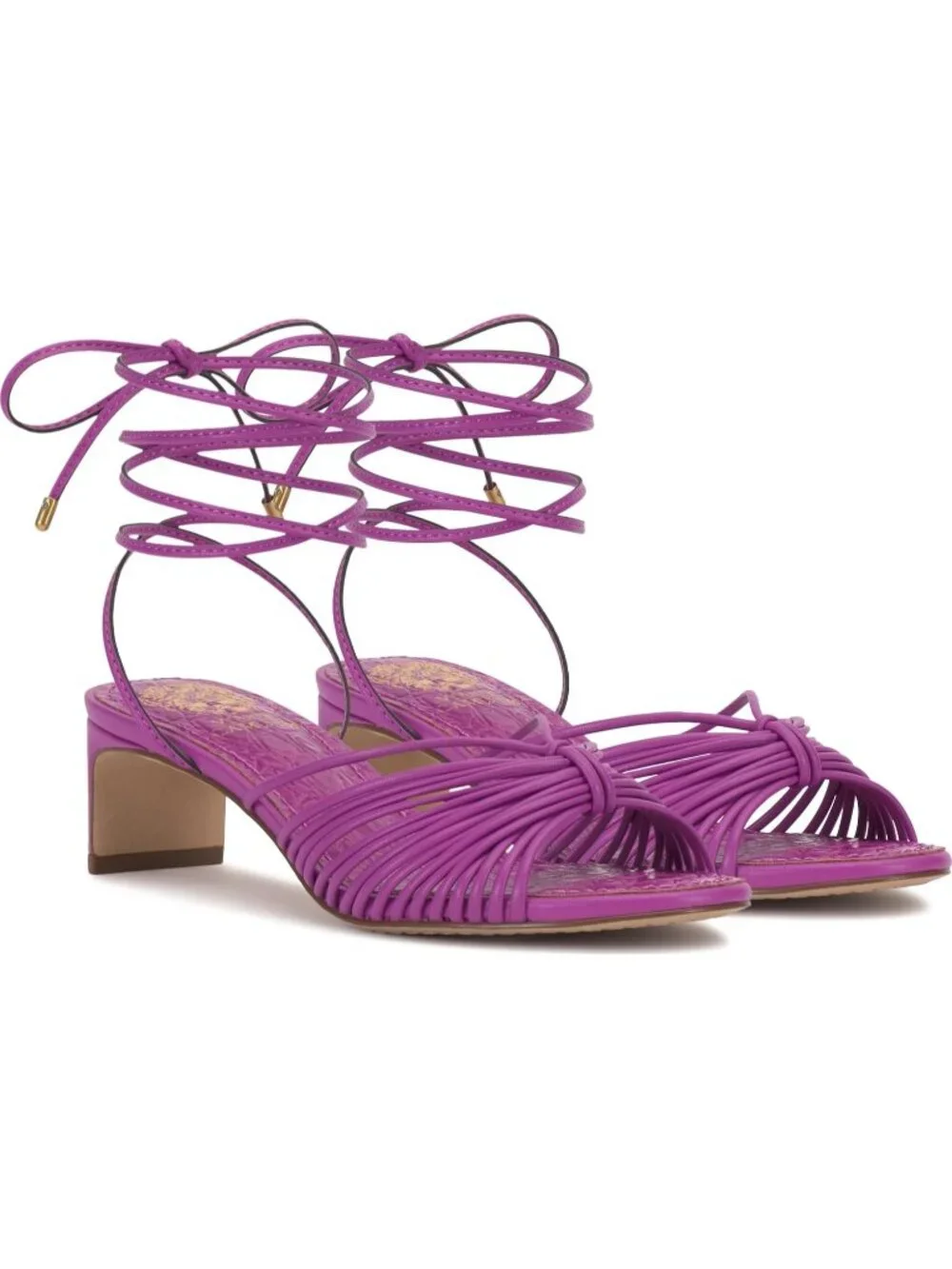 Vince Camuto Women's Orchid Blossom Lory Ankle Wrap Kitten Heels Sandals Slip On